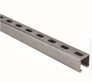 lot 21141 image: 4ft Slotted Steel Channel Framing Rail with Mounting Holes - 2 pack  - Retail $80