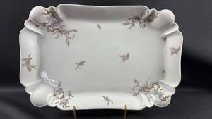 lot 1 image: Haviland Limoges 16 Inch Platter Blue Flowers