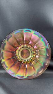 lot 7 image: Vintage Iridescent Glass Serving Plate Approximately 14.5 Inches Diameter