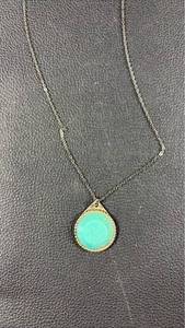 lot 19 image: Teardrop Pendant Necklace with Turquoise