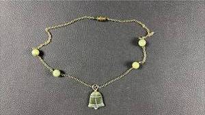 lot 21 image: Beaded Chain Necklace with Jade pendant