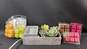 lot 140 image: Scentsy Succulent Garden Wax Warmer and Scented Wax Bundle