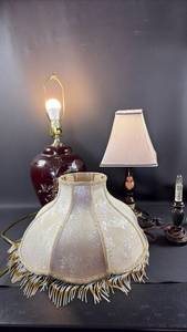 lot 155 image: Cool Lamps and Bead Fringe Shade Bundle