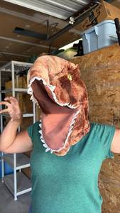 lot 173 image: Plush Dinosaur T-Rex Head Mask Costume Accessory