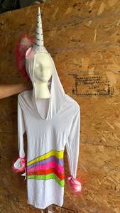 lot 180 image: Unicorn Costume with Horn Headpiece, Leg warmers and Tail Ladies Small