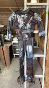 lot 184 image: Mandalorian Jumpsuit with Printed Details Belt and Bandolier Approximate Size Youth 7-10