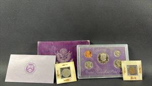 lot 226 image: 1988 Mint Proof Set San Francisco Mint 1964 Nickel and 1965 Penny