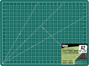 lot 8017 image: U.S. Art Supply 18x24 Self-Healing Cutting Mat 5-Ply GreenBlack