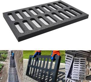 lot 8027 image: Rectangle Cast Iron Drain Grate,16  24 in B125 Heavy Duty