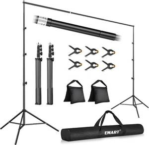 lot 8037 image: EMART 10x10FT Backdrop Stand Adjustable Back Drop Stand for Party Wedding