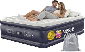 lot 8045 image: VOSSER Air Mattress Queen with Built-in Pump, Blow up Bed,18 Raised