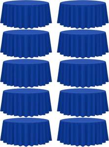 lot 8052 image: fani 10 Packs Royal Blue Round Tablecloth - 120 Inch, Polyester