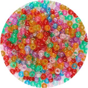 lot 8054 image: Pony Beads Bulk 1500 Pcs per Pack for Jewelry, Bracelets, Hair Braids, Plastic B