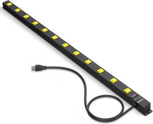 lot 8066 image: 12 Outlet Long Power Strips Wide-Spaced Outlets with 4ft Cord Power Strip