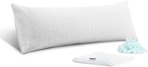 lot 8088 image: Rainmr Extra Thick Memory Foam Body Pillow, 20 x 54 in, cooling pillowcases