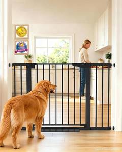 lot 8108 image: Cumbor 30-46 Baby Gate for Stairs, Auto Close Dog Gate for the House Black