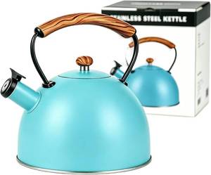 lot 8113 image: 101oz3.2 Quart Tea Kettle Stovetop, Teal