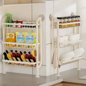lot 8116 image: 4-Inch Slim Spice Rack, 3-Tier Metal Countertop Shelf for Spices & Oils