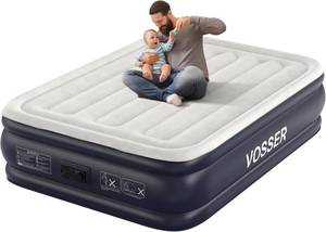 lot 8124 image: VOSSER Air Mattress Queen with Built-in Pump, 18 Raised, Real Bed Comfort