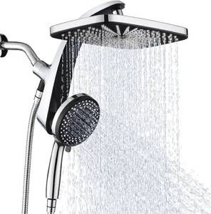 lot 8125 image: Rain Shower Head with Handheld Showerhead, Chrome 1.8GPM 460311