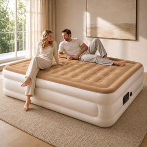 lot 8126 image: Etto Queen Air Mattress with Built-in Pump, 18 Blow Up Mattress, 650 lbs