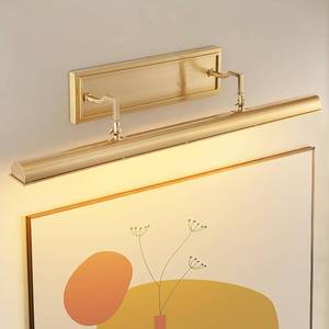 lot 8130 image: BELS 30-Inch Gold Picture Light, Wall, 270  Rotatable, E12 Base, 4-Light  No Bulbs