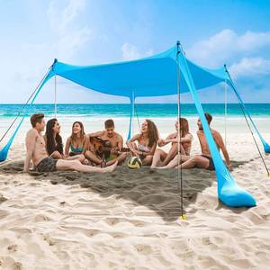 lot 8133 image: COMMOUDS Beach Tent Sun Shelter, UPF50 Beach Shade Canopy