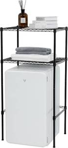lot 8142 image: Zvyteay Mini Fridge Shelf, Adjustable Height Metal Storage Rack, Black