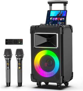 lot 158 image: JYX 500W Peak Rolling Karaoke Machine, 10 Woofer & 2 Wireless Mics