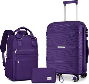 lot 8159 image: LARVENDER Carry On Luggage 22x14x9 Airline Approved, Suitcases with Wheels