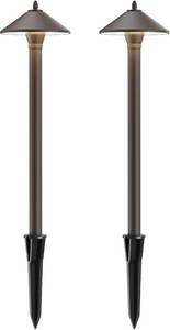 lot 8173 image: 12V Low Voltage Pathway Lights G4 10W 25LM Brown 6PK