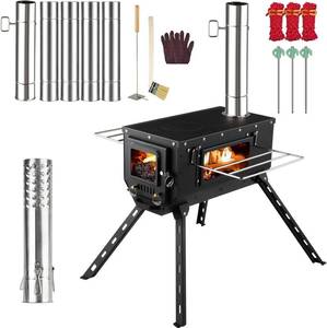 lot 8187 image: AVOFOREST Tent Stove - Tall-Foot Wood Stove, Portable Tent Stove, 6 Pipes