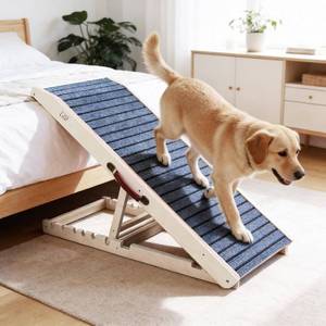 lot 8190 image: ZJSF Dog Ramp for High Bed & Couch, 5-Height, Non-Slip, Portable, 150lbs