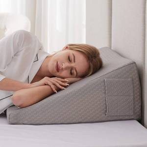 lot 8191 image: Ruqmuis Wedge Pillow, 10 Bed Wedge for Headboard & Acid Reflux, Grey
