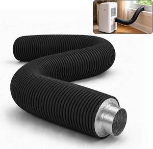 lot 8196 image: 4 Inch 8 Feet Fiberglass-Free Insulated Flexible Duct, Black