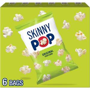 lot 8216 image: SKINNYPOP Original, Gluten Free Popcorn Bags, .65 oz (6 Count)
