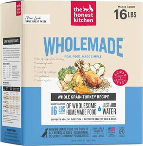 lot 8223 image: The Honest Kitchen Wholemade Turkey Recipe Dehydrated Dog Food, 4 lb