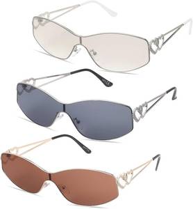 lot 8244 image: JATEBI Cat Eye Y2K Sunglasses Women Wrap Around Heart Design Narrow Shades