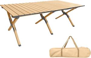 lot 8311 image: Folding Camping Table, Roll-Up with Carry Bag, Aluminum Picnic Table