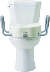 lot 8342 image: Medline 5 Elongated Raised Locking Toilet Seat, 400 lb Capacity