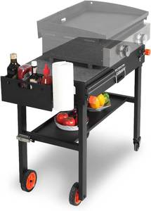 lot 8346 image: EUTRKei Grill Table for Blackstone Griddle, Portable Grill Cart with Caddy