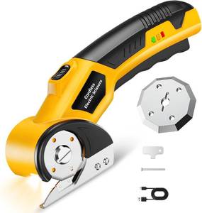 lot 8381 image: Cordless Electric Scissors 4V Cutter, 3000mAh LED, Safety Lock, 2 Blades