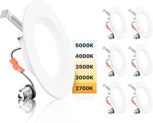 lot 8397 image: 56 Inch LED Recessed Can Lights, 5CCT, 9W, 1000LM, 12 Pack