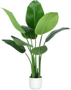 lot 8399 image: Bird of Paradise Artificial Plant 4ft, 8 Trunks   Indoor Silk Floor Plant