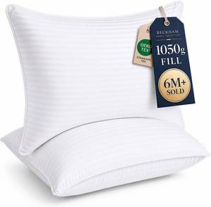 lot 8404 image: Beckham Hotel Collection Pillows King Set of 2 - Down-Alternative
