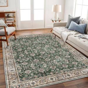 lot 8409 image: CHAMPLANT Washable Area Rug 9x12 Retro Boho, Non-Shedding, Easy Care