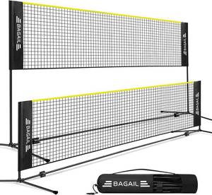 lot 8410 image: BAGAIL Badminton & Pickleball Net, 34-61 in Adjustable Height, Freestanding