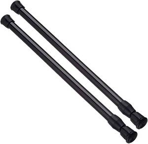 lot 8411 image: AIZESI Spring Tension Curtain Rods Short Tension Rod (Black,28 to 48-1Pc)