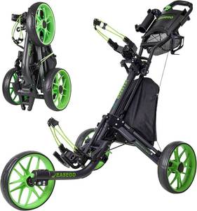 lot 8412 image: EASEGO Golf Push Cart 3-Wheel, Foldable with Phone, Cup &amp Umbrella Holders