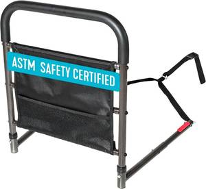 lot 8417 image: Able Life Bedside Safety Handle, Padded Rail, Adjustable, Fits All Beds
